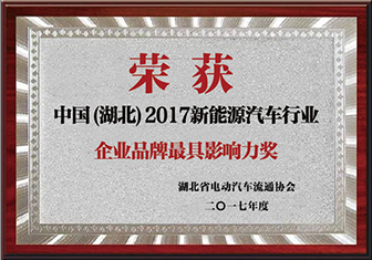 新能源汽车行业企业品牌最具影响力奖